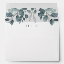 Chic Watercolor Eukalyptus Bloom 5 x 7" Umschlag