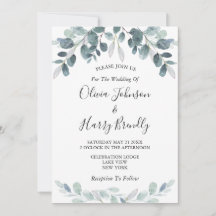 Chic Watercolor Eukalyptus Bloom Wedding