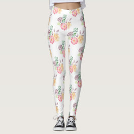 Chic Watercolor Floral Arrangement Leggings