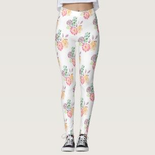 Chic Watercolor Floral Arrangement Leggings