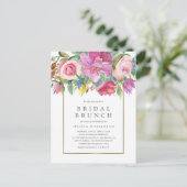 Chic Watercolor Floral Bridal Brunch Postkarte (Stehend Vorderseite)