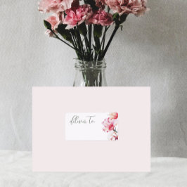 Chic Watercolor Floral Delivery to Address Label Adressaufkleber