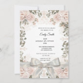 Chic Watercolor Floral & Elegantes Brautparty Einladung (Vorderseite)