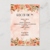 Chic Watercolor Floral Empfang Begleitkarte (Vorderseite)