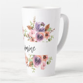 Chic Watercolor Floral Latte Tasse (Rechte Ecke)