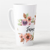 Chic Watercolor Floral Latte Tasse (Linke Ecke)