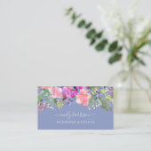 Chic Watercolor Floral Periwinkle Business Card Visitenkarte (Stehend Vorderseite)