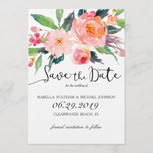 Chic Watercolor Floral Save the Date