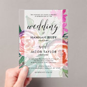 Chic Watercolor Floral Wedding Acryleinladungen (Insitu (Handheld))