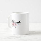 Chic Watercolor Floral Wedding Bridesmaid Kaffeetasse (Vorderseite Links)