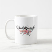 Chic Watercolor Floral Wedding Bridesmaid Kaffeetasse (Links)