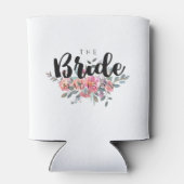 Chic Watercolor Floral Wedding Bridge Dosenkühler (Rückseite)