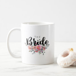 Chic Watercolor Floral Wedding Bridge Kaffeetasse