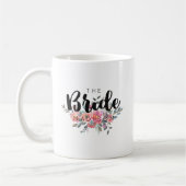 Chic Watercolor Floral Wedding Bridge Kaffeetasse (Links)