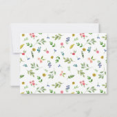 Chic Watercolor Floral Wedding Details Einladung (Rückseite)