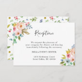 Chic Watercolor Floral Wedding Details Einladung (Vorne/Hinten)