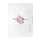 Chic Watercolor Floral Wedding  Einladungsbanderole (Vorderseite Beispiel)