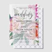 Chic Watercolor Floral Wedding Pergament Einladungen (Versetzt (Einladung))
