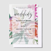 Chic Watercolor Floral Wedding Pergament Einladungen (Versetzt)