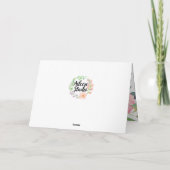Chic Watercolor Floral Wedding Thank You Dankeskarte (Rückseite)