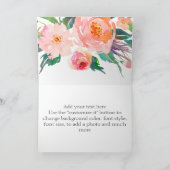 Chic Watercolor Floral Wedding Thank You Dankeskarte (Innenseite)