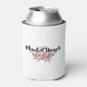 Chic Watercolor Floral Wedding Trauzeugin Dosenkühler