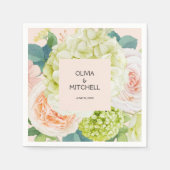 Chic Watercolor Florals Blush Pink Serviette (Vorderseite)