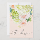 Chic Watercolor Florals Wedding Foto Dankeskarte (Vorderseite)