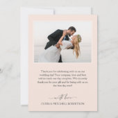Chic Watercolor Florals Wedding Foto Dankeskarte (Rückseite)