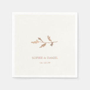 Chic Watercolor Foliage Couple Wedding Serviette
