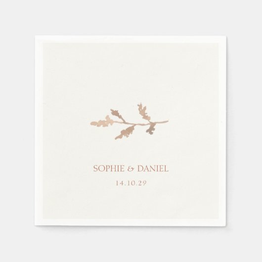 Chic Watercolor Foliage Couple Wedding Serviette (Vorderseite)