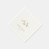 Chic Watercolor Foliage Couple Wedding Serviette (Ecke)