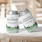 Chic Watercolor Forest Landschaft Hochzeit Dosenkühler