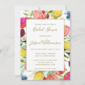 Chic Watercolor Garden Blume Brautparty Einladung (Vorderseite)