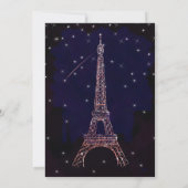 Chic Watercolor Glitzer Paris Eiffelturm Hochzeit Einladung (Rückseite)