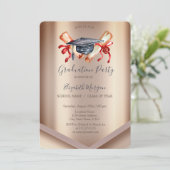 Chic Watercolor Graduation Cap Diploma, Abschluss Einladung (Stehend Vorderseite)