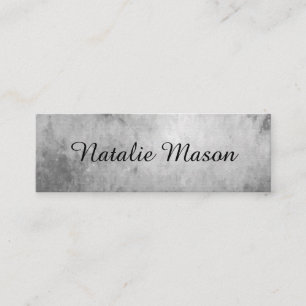 Chic Watercolor Grau mit Monogramm Mini Visitenkarte
