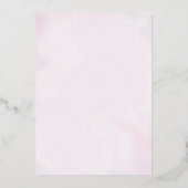 Chic Watercolor Gray Lovebirds Rosa Farbwash Folieneinladung (Rückseite)