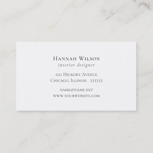 Chic Watercolor Greenery Classic Business Card Visitenkarte (Rückseite)