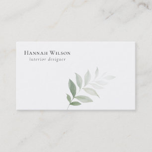 Chic Watercolor Greenery Classic Business Card Visitenkarte