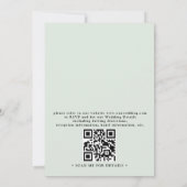 Chic watercolor greenery elegant qr code wedding einladung (Rückseite)