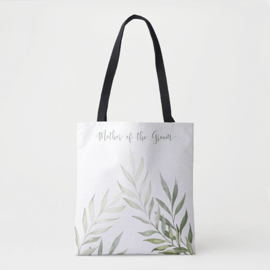 Chic Watercolor Greenery Mutter des Bräutigams Tasche (Vorderseite)