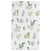 Chic Watercolor Grüne und Weiße Blume Blumen Kleine Geschenktüte (Vorderseite)