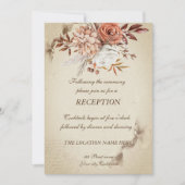 Chic Watercolor Herbst Blume Empfang Einladung (Vorderseite)