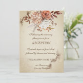 Chic Watercolor Herbst Blume Empfang Einladung (Stehend Vorderseite)