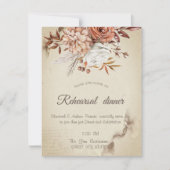 Chic Watercolor Herbst Blume Probe Abendessen Einladung (Vorderseite)