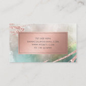 Chic Watercolor Imitats Rose Golden Fossil Visitenkarte (Rückseite)