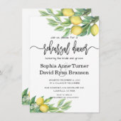 Chic Watercolor Lemon Tropische Probe Abendessen Einladung (Vorne/Hinten)