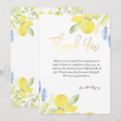 Chic Watercolor Lemons Dankeskarte (Vorne/Hinten)