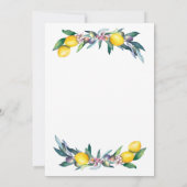 Chic Watercolor Lemons Olives Dankeskarte (Rückseite)